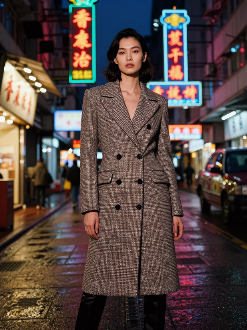Fashion Portrait in Hong Kong at Midnight Light in in Hong Kong, Hong Kong