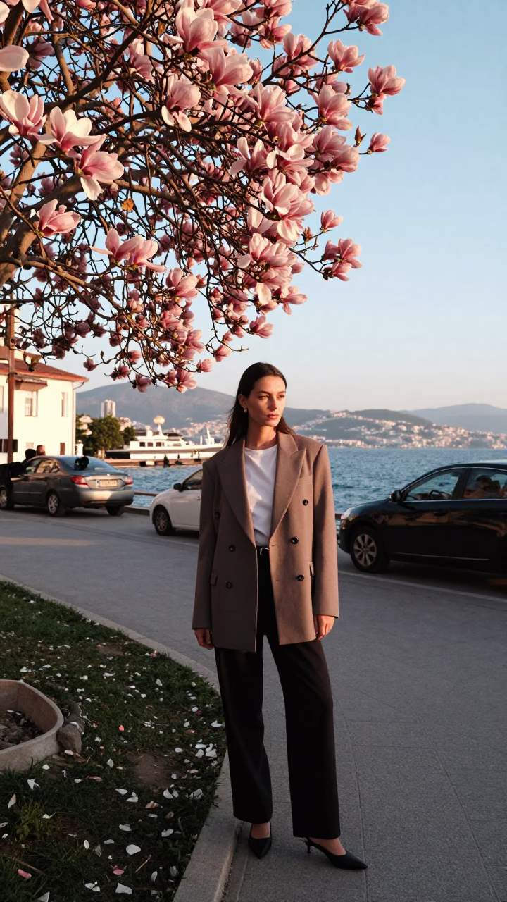 Fashion Portrait in Izmir at The Late Afternoon Light in in Izmir, Turkey