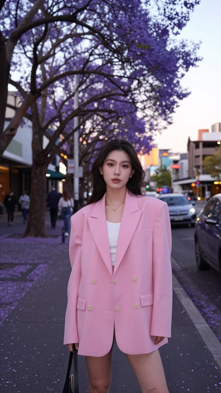 Fashion Portrait in Melbourne at The Early Evening Light in in Melbourne, Victoria, Australia