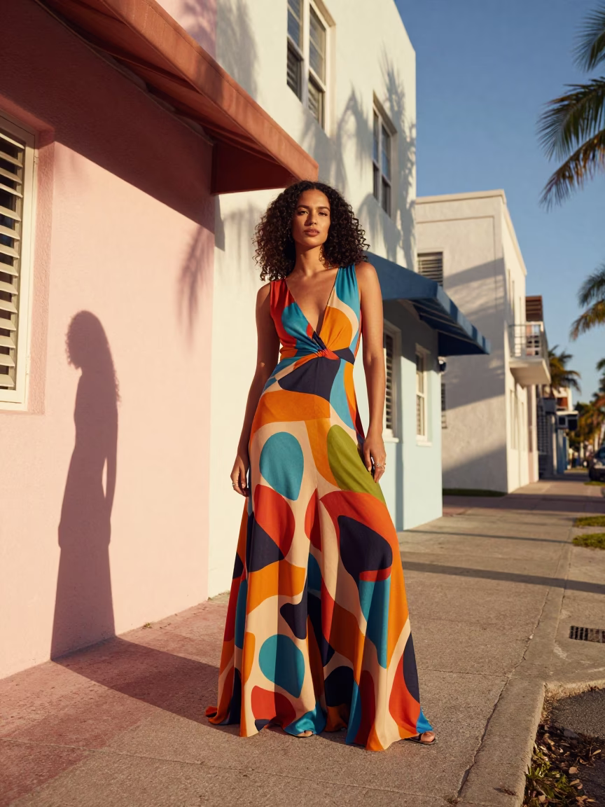 Fashion Portrait in Miami at The Early Afternoon Light in in Miami, Florida, United States
