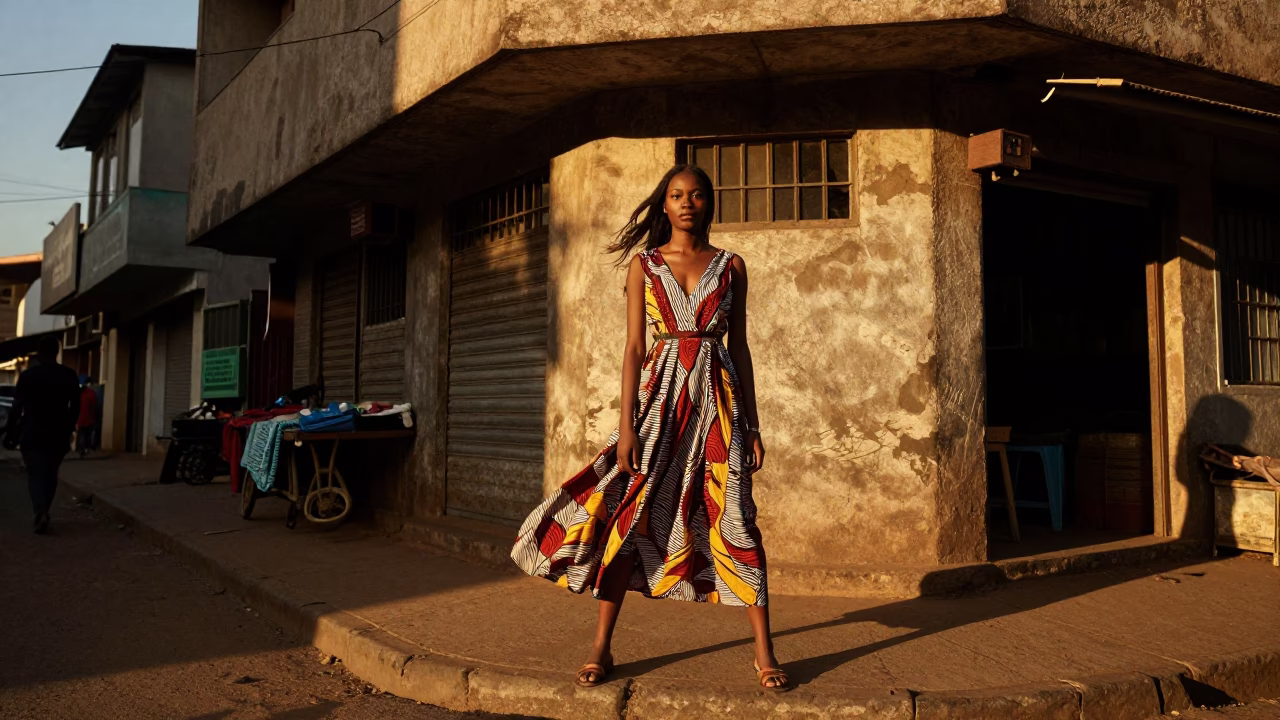 Fashion Portrait in Nairobi at Sunset Light in in Nairobi, Kenya