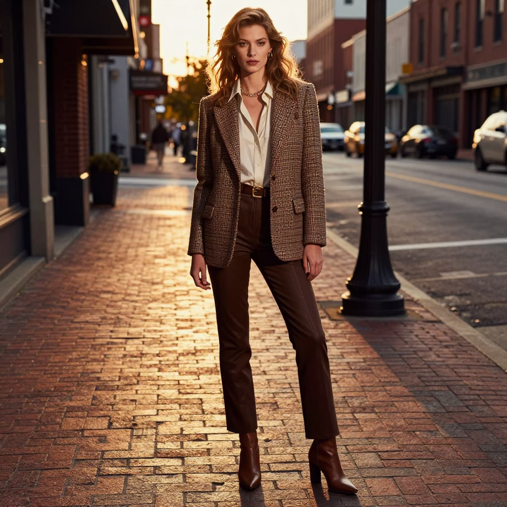 Fashion Portrait in Nashville at Sunset Light in in Nashville, Tennessee, United States