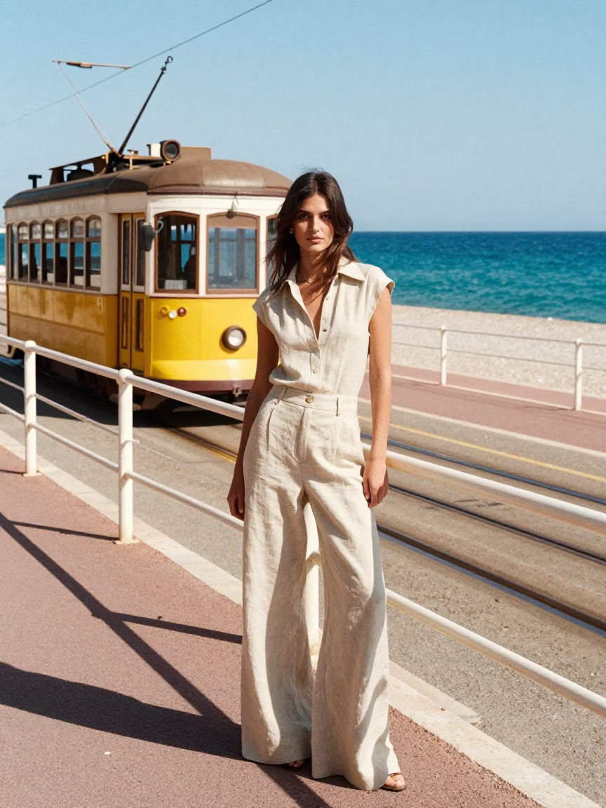 Fashion Portrait in Nice at Midday Light in in Nice, France