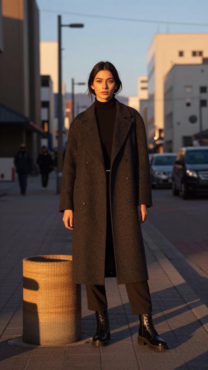 Fashion Portrait in Sapporo at Golden Hour in in Sapporo, Japan