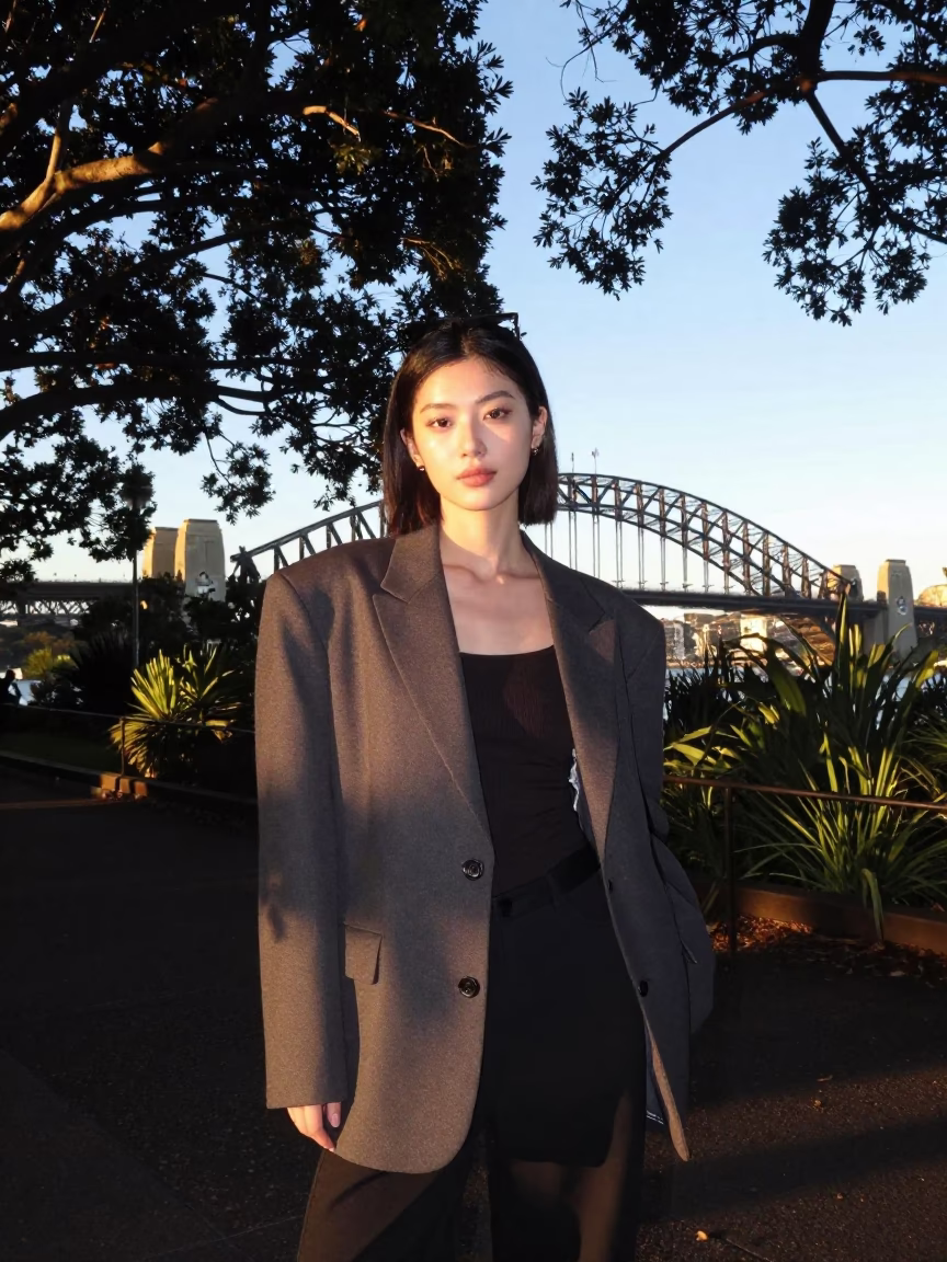 Fashion Portrait in Sydney at The Late Afternoon Light in in Sydney, New South Wales, Australia