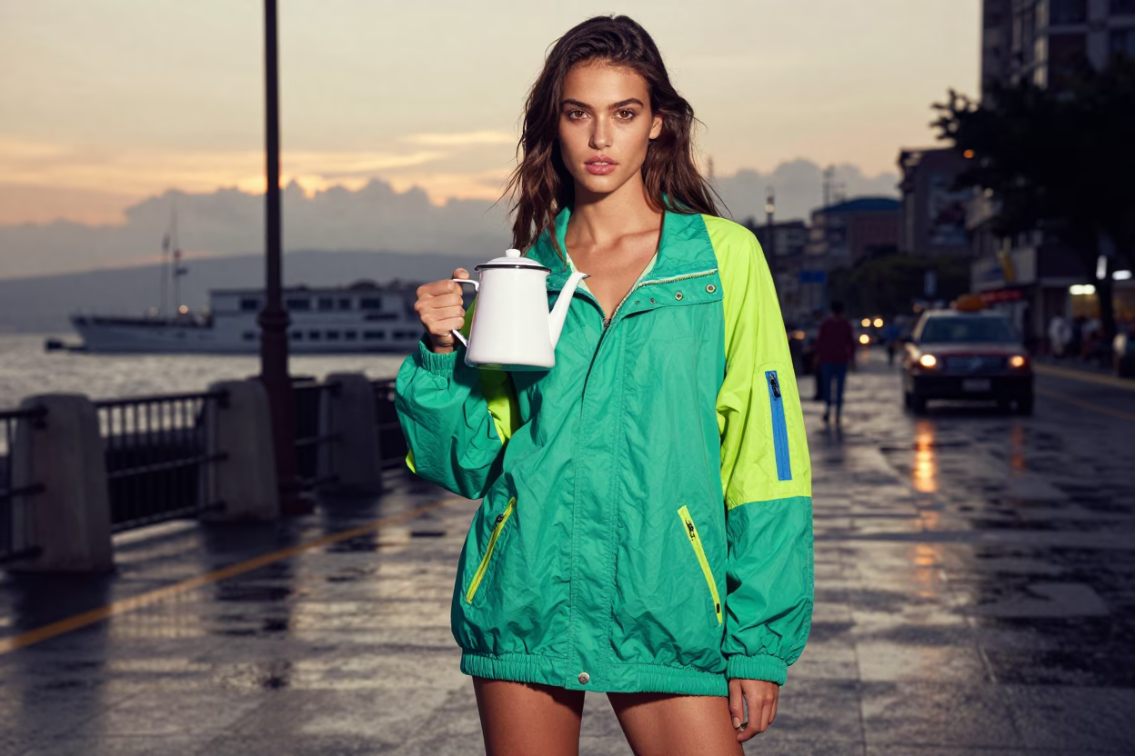 Fashion Portrait in Taipei at Nautical Dawn Light in in Taipei, Taiwan