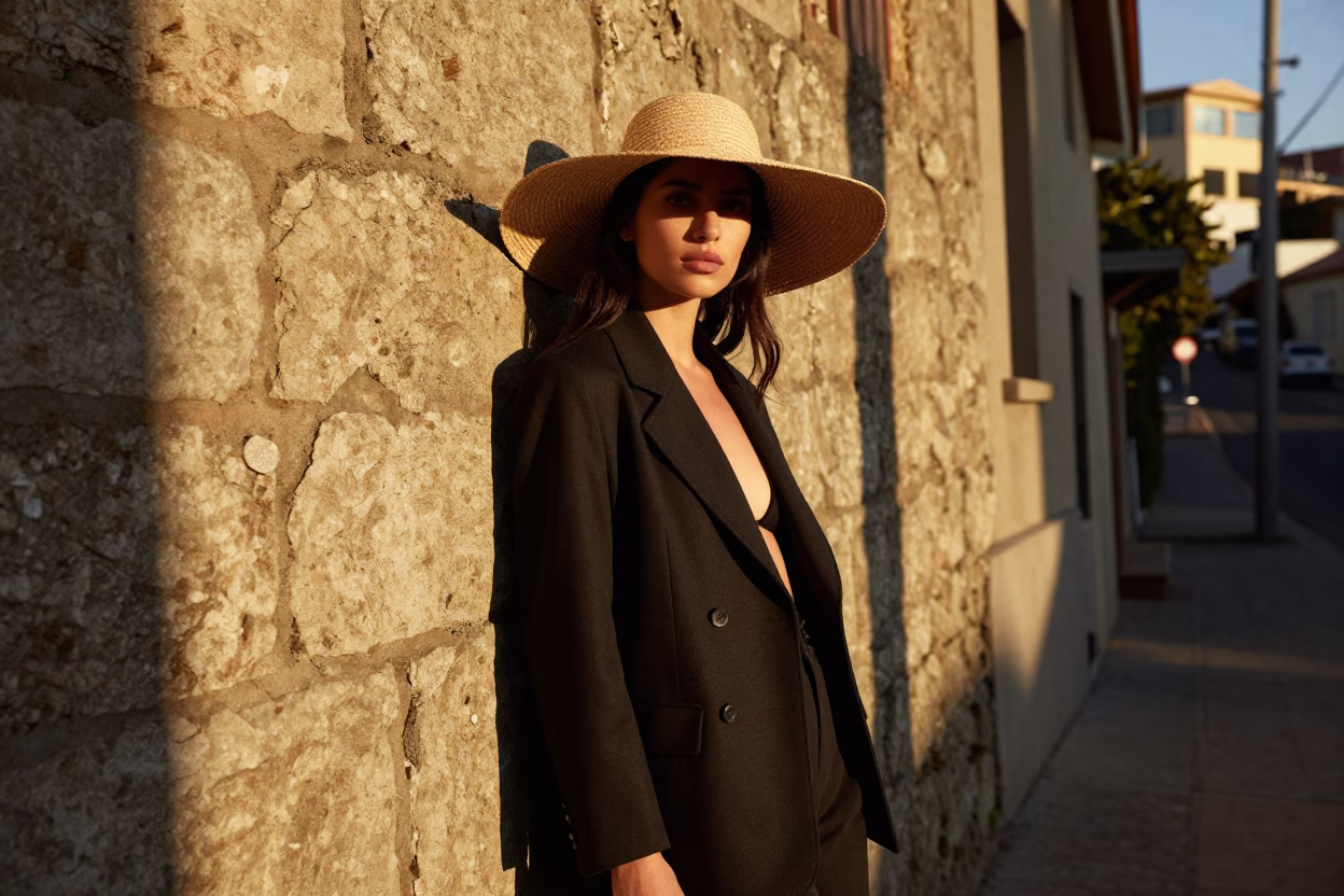 Fashion Portrait in Valparaiso at The Early Afternoon Light in in Valparaiso, Chile