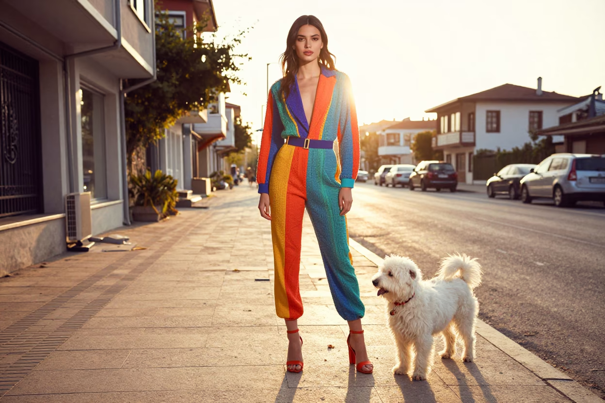 Fashion Portrait just after sunrise in Izmir in in Izmir, Turkey