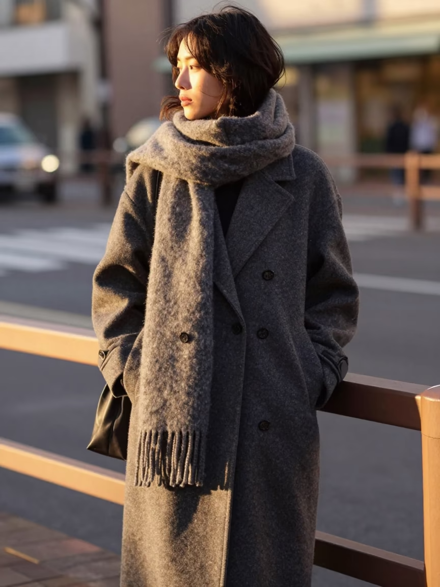 Fashion Shot in Sapporo at Late Afternoon Light in in Sapporo, Japan