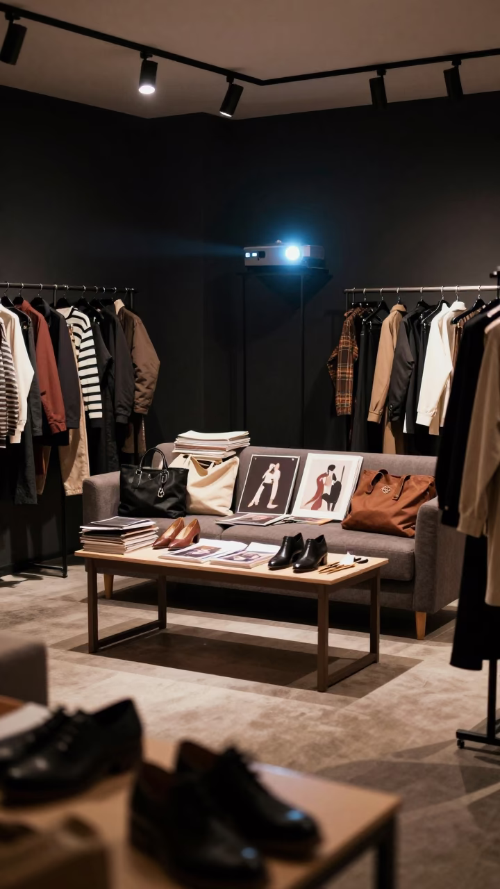 Fashion Showroom Sofa in Siirt Tailoring Shop in at a tailoring table strewn with chalk and shears in Siirt