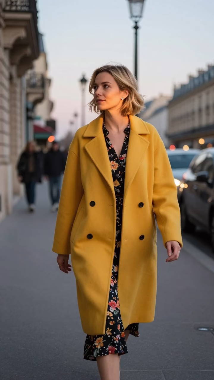 Fashion Woman at The Early Evening Light in Paris in in Paris, France