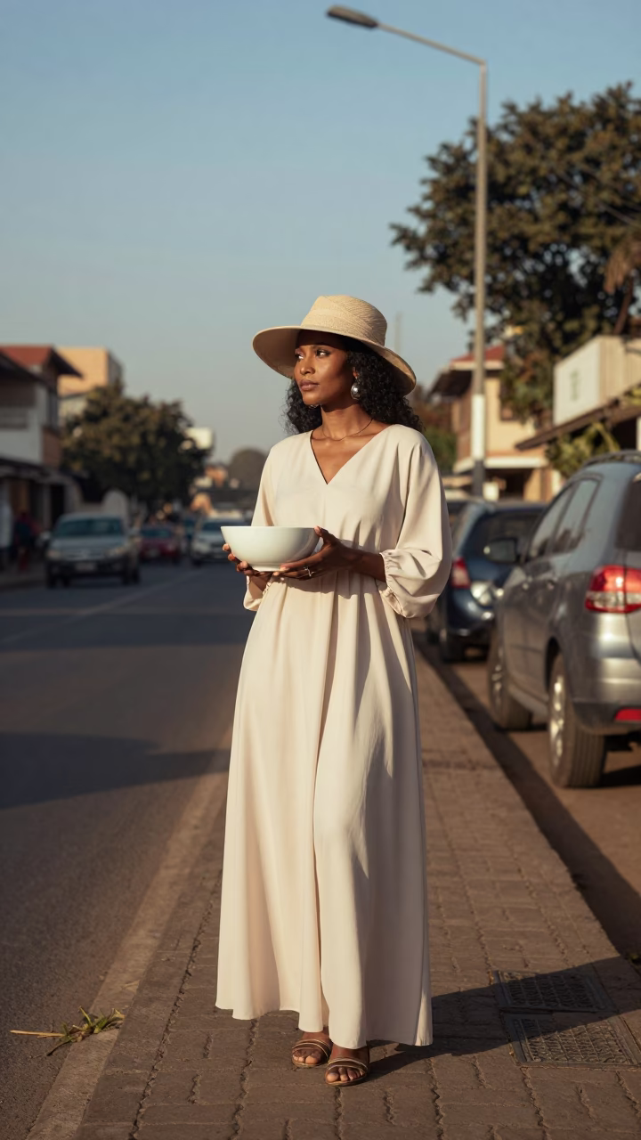 Fashion Woman in Nairobi at The Late Morning Light in in Nairobi, Kenya