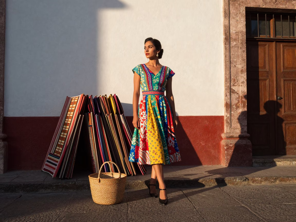Fashion Woman just after sunrise in Guadalajara in in Guadalajara, Mexico