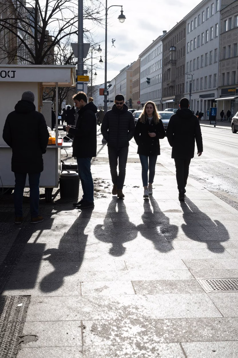 Fashionable Pedestrians in Berlin in in Berlin, Germany