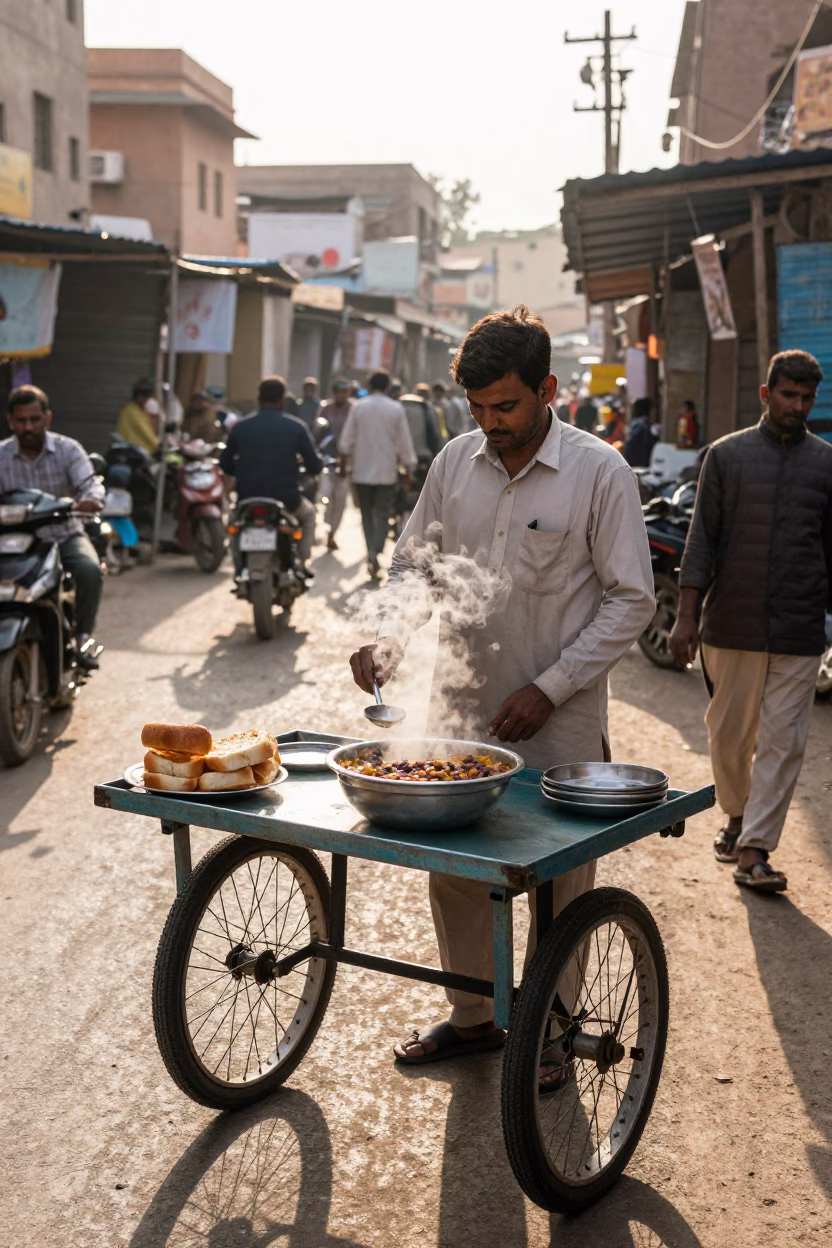 Fasolia Bean Stew in Jaipur at Clear Late-afternoon Light in in Jaipur, India