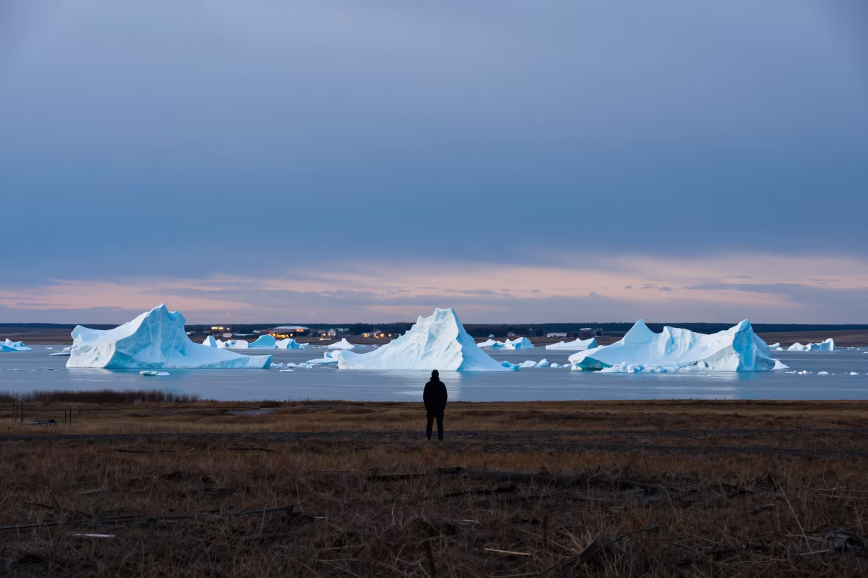 Fata Morgana Icebergs Over Saskatchewan Summer in in Saskatchewan