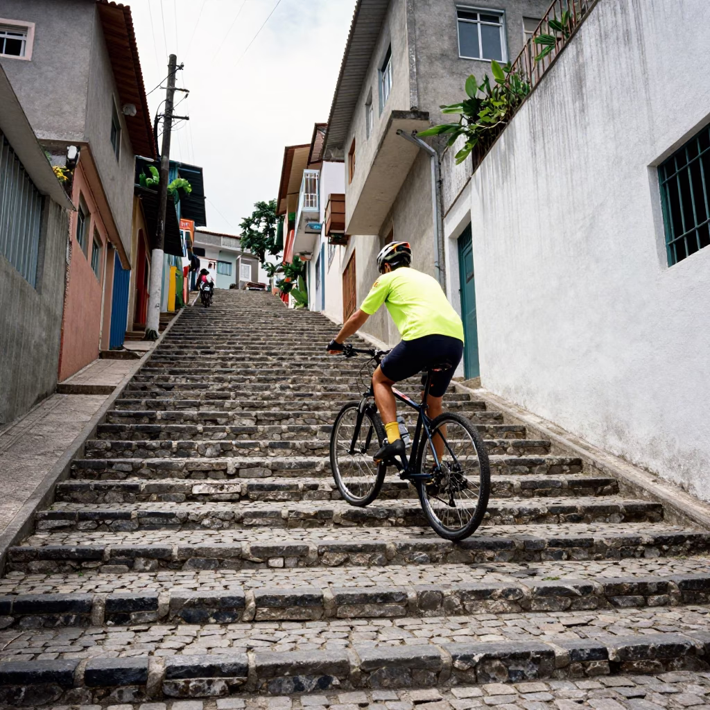 Favela Staircase in Rio De Janeiro in in Rio de Janeiro, Brazil