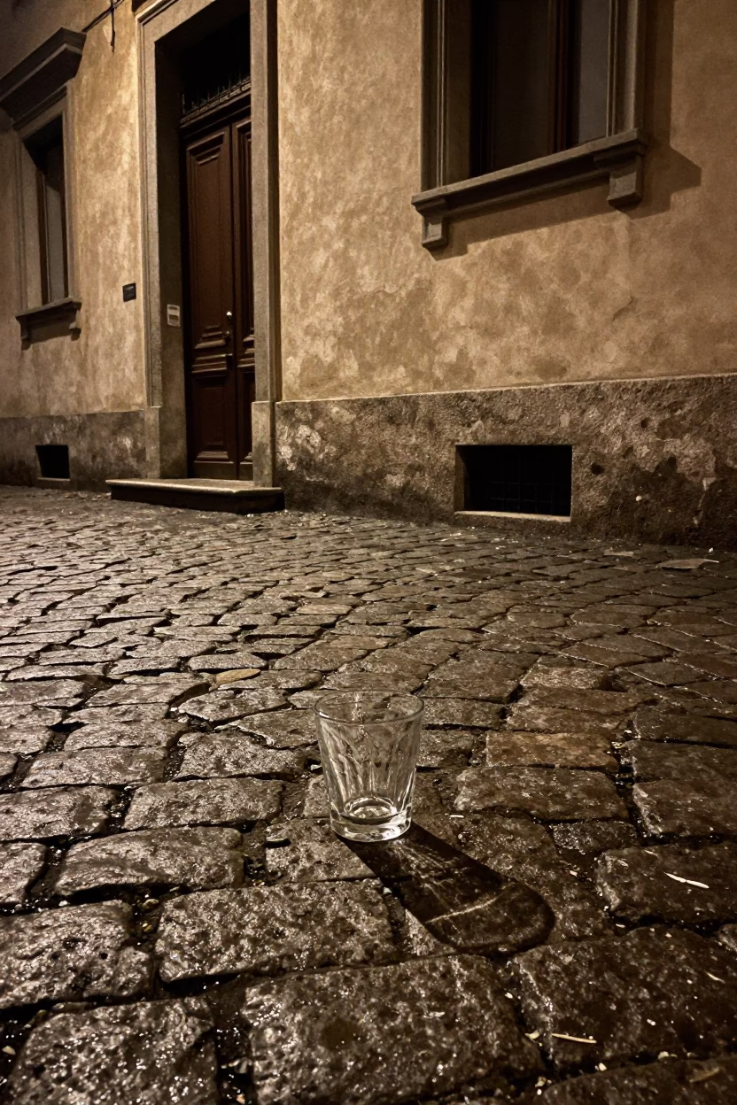Featuring A Lone Glass Tumbler in Milan in in Milan, Italy