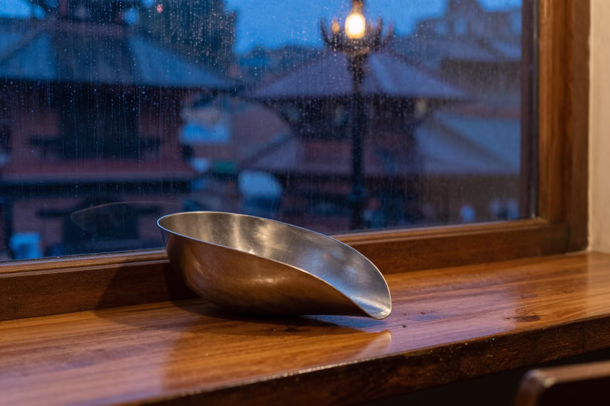Feed Scoop on Cafe Table Near Window in on a cafe table by a window near Lalitpur