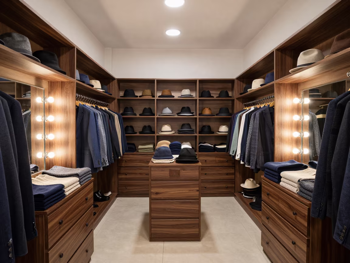 Felt Hats and Knits in Gwalior Showroom in beside a mirror lined with makeup bulbs near Gwalior