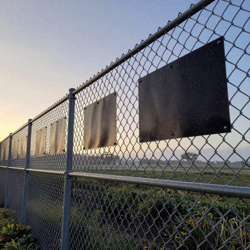 Fence Beaded in San Diego at The Early Morning Light in in San Diego, California, United States