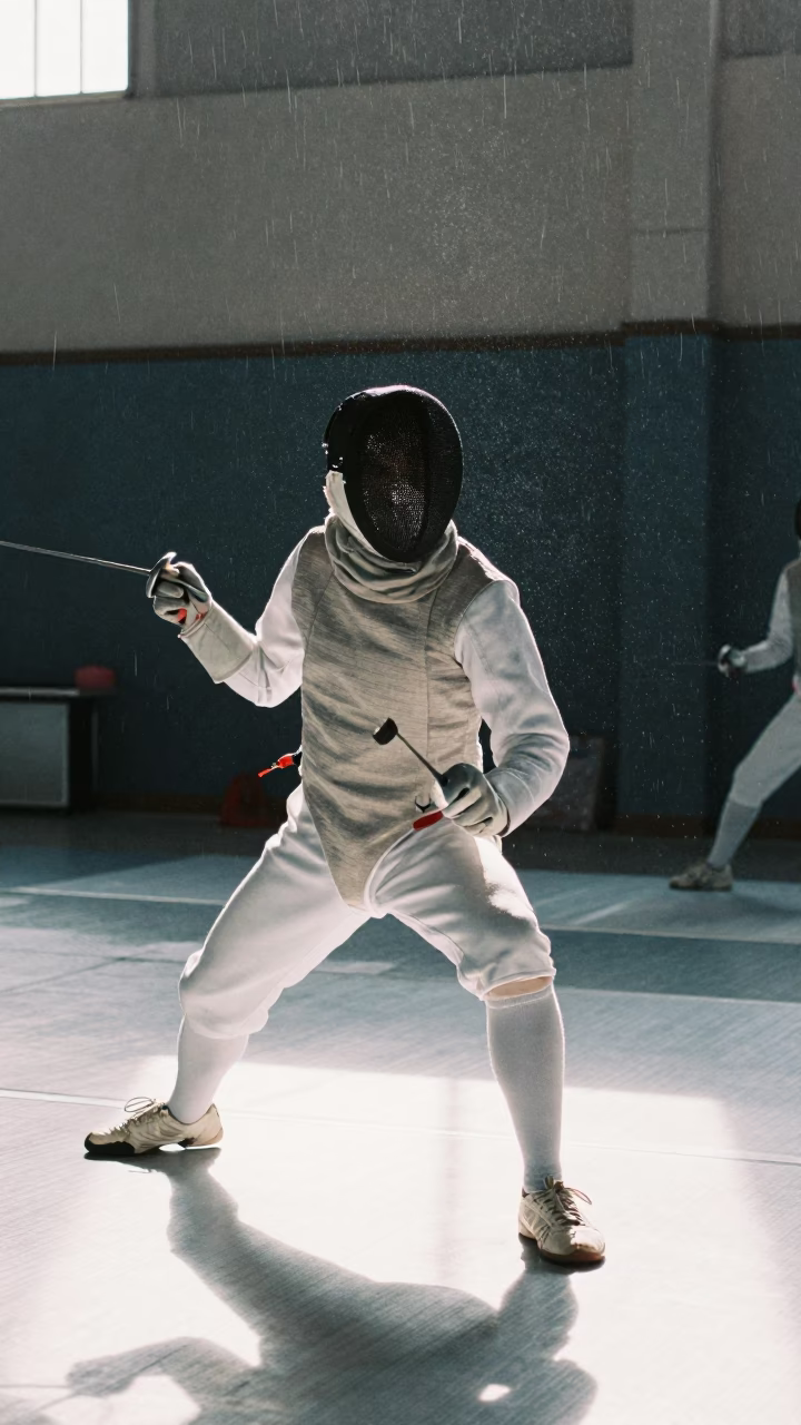 Fencer Mask Foil Blades Shoes Studio in in a studio in Guantánamo