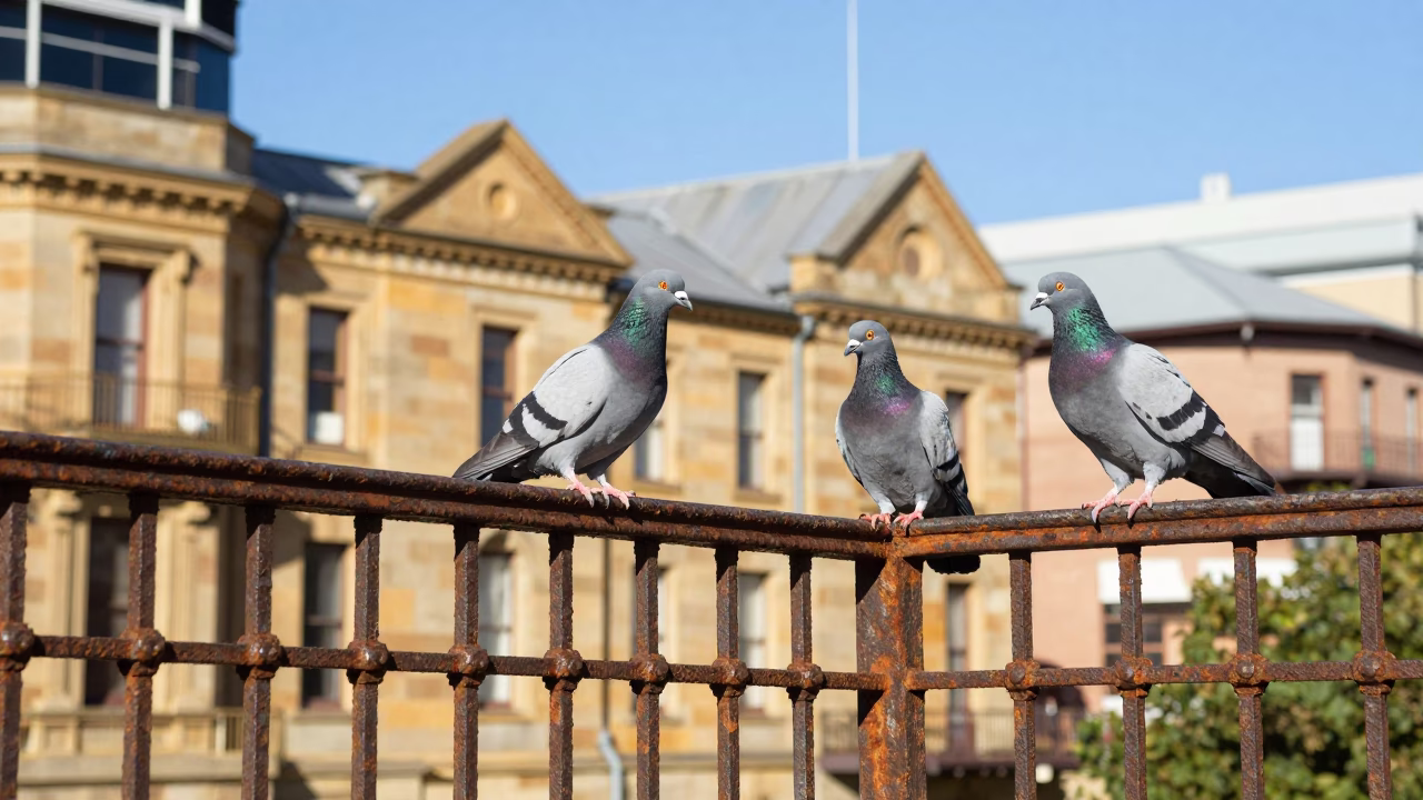 Feral Pigeons in Hobart in in Hobart, Australia