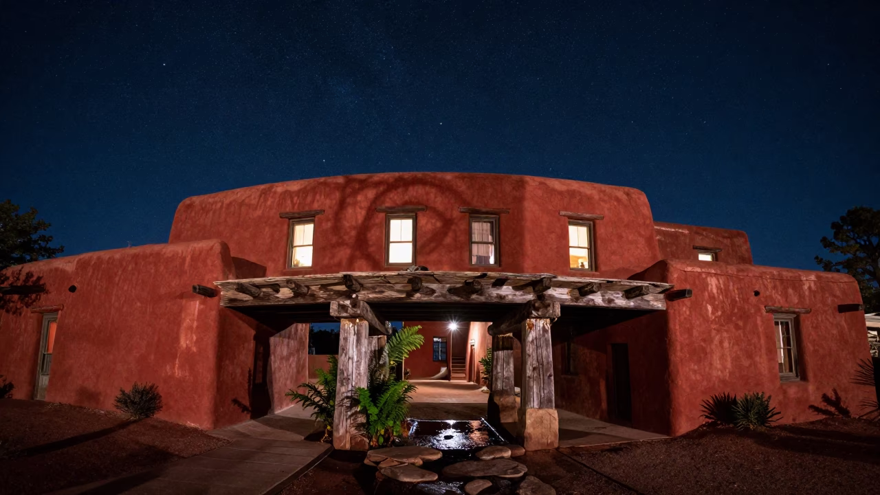 Ferny Stone in Santa Fe at The Deepest Night Sky Light in in Santa Fe, New Mexico, United States