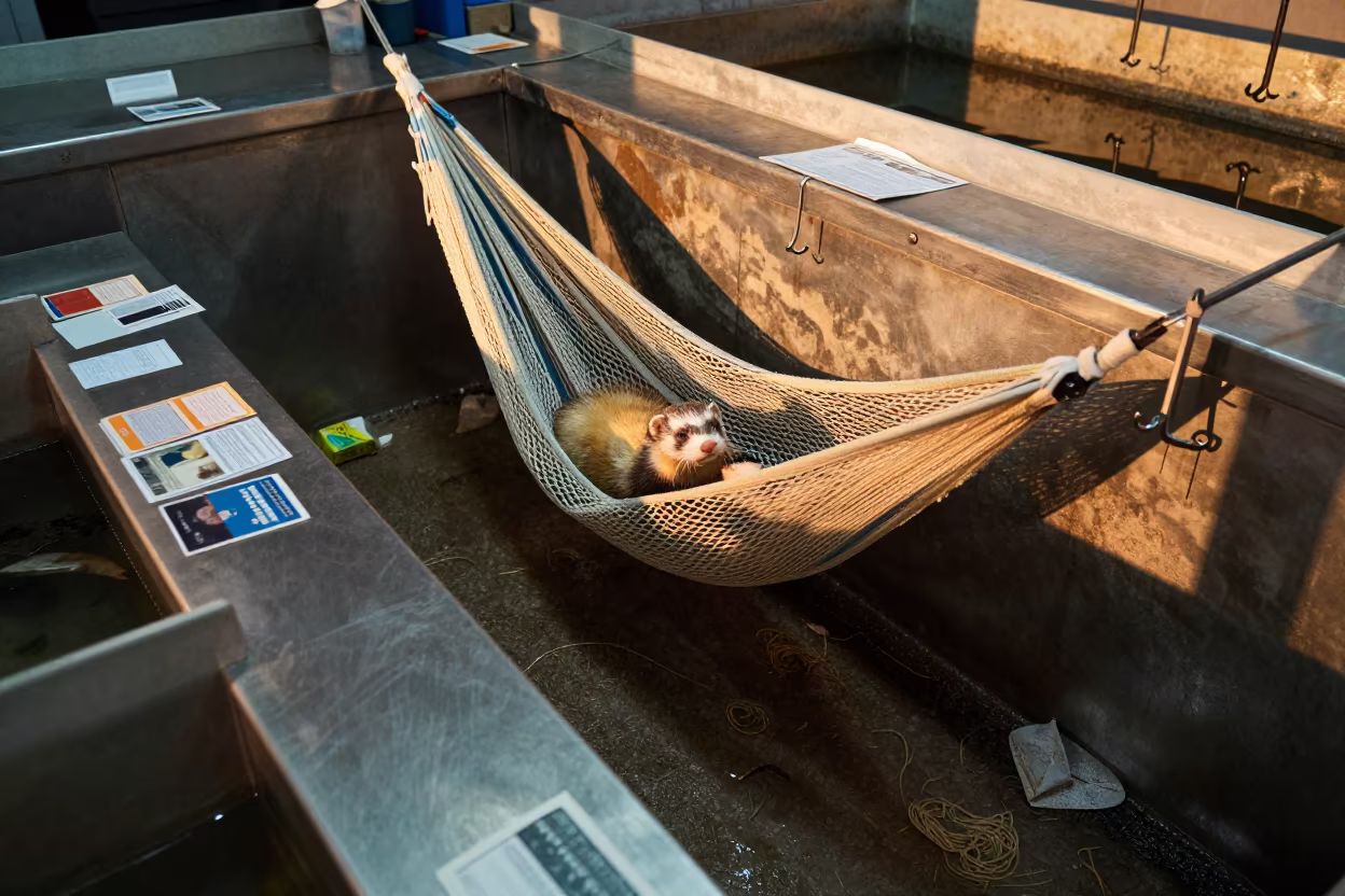 Ferret Hammock in Atlanta Bagging Counter in inside a fish bagging counter zone in Atlanta