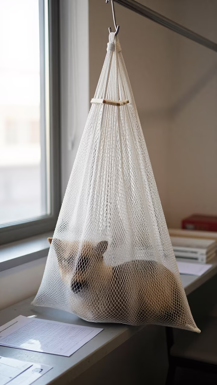 Ferret Hammock in Ghent Adoption Room in inside an adoption room in Ghent