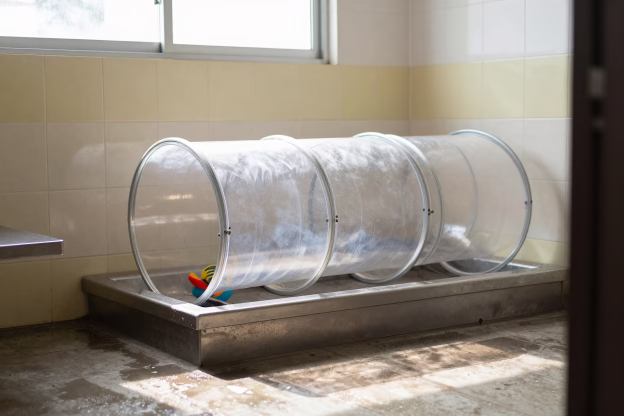Ferret Tunnel Display at Dog Wash Station Kota in at a self-serve dog wash station in Kota
