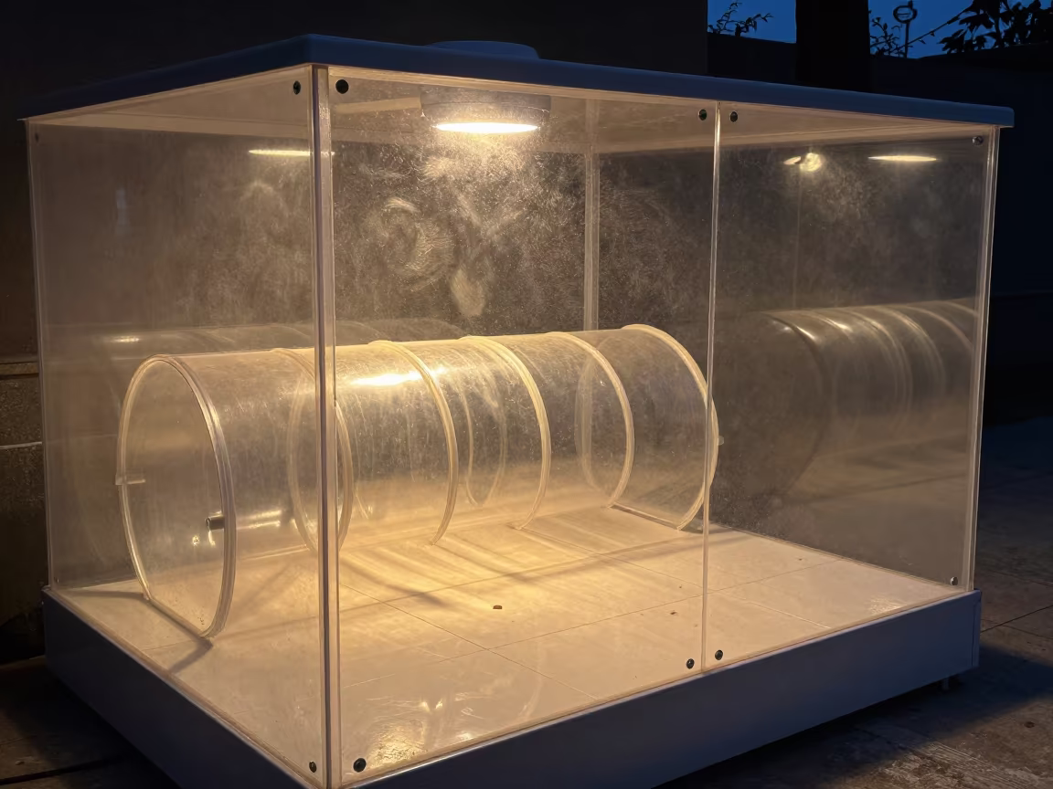 Ferret Tunnel Display at Predawn Dog Wash Nanjing in at a self-serve dog wash station in Nanjing