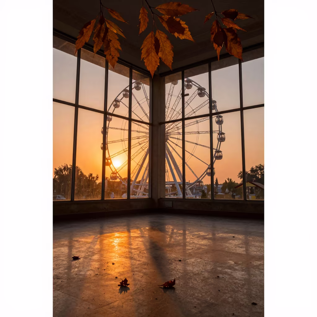 Ferris Wheel Sunset Double Exposure Peshawar Atrium in inside a vaulted atrium in Peshawar
