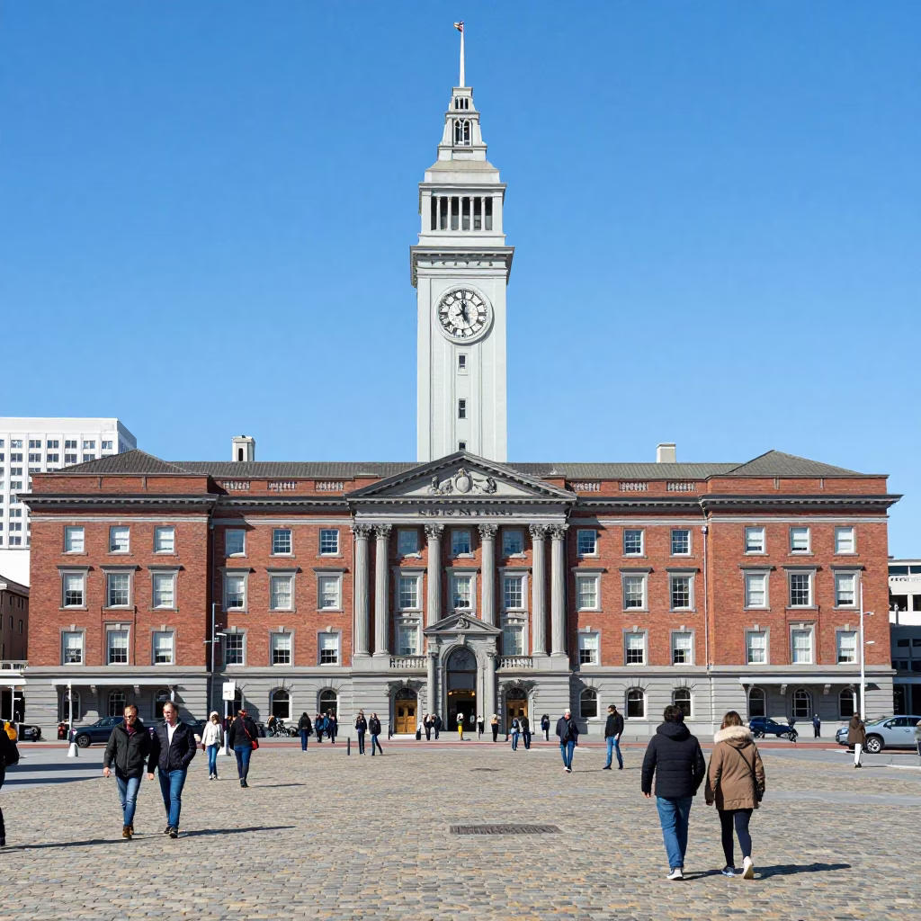 Ferry Building Embarcadero in San Francisco in in San Francisco, California, United States