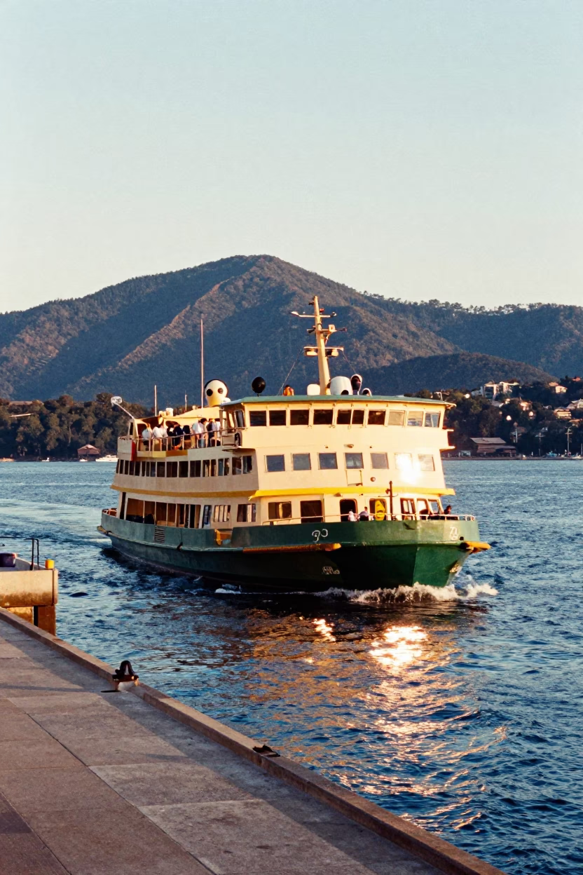 Ferry Departure in Sydney at The Late Afternoon Light in in Sydney, New South Wales, Australia