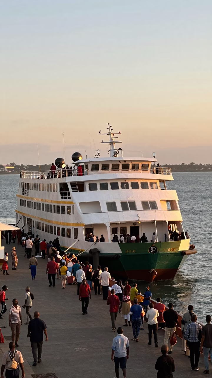 Ferry Dock in Durban at First Light Of Dawn in in Durban, South Africa