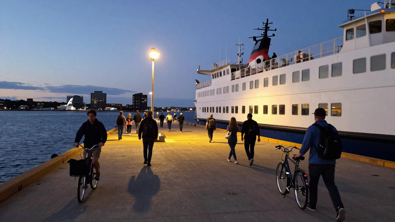 Ferry Dock in Halifax at The Early Evening Light in in Halifax, Nova Scotia, Canada