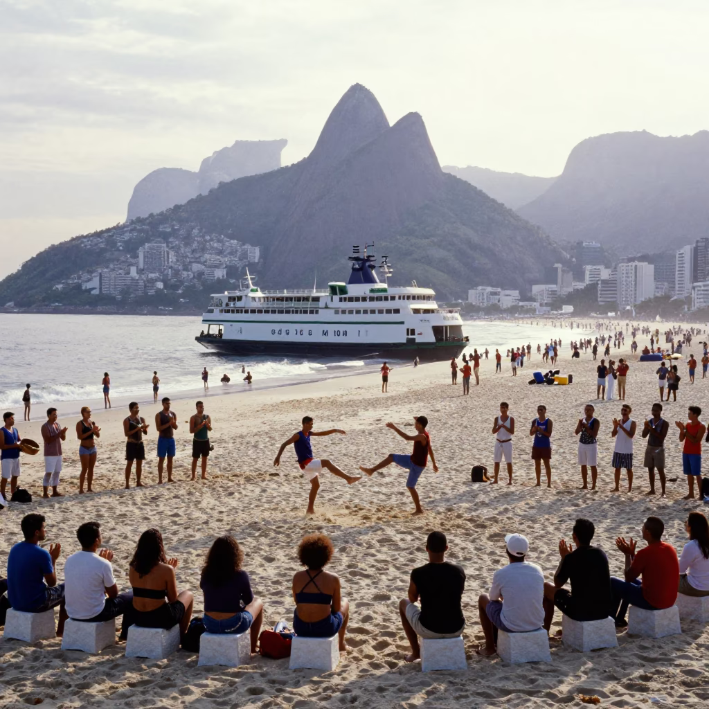 Ferry Piling just after sunrise in Rio De Janeiro in in Rio de Janeiro, Brazil