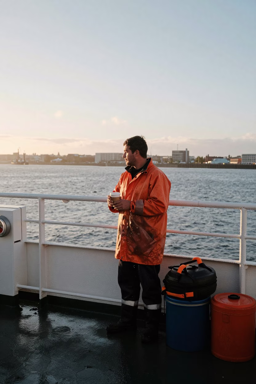 Ferry Worker in Dublin in in Dublin, Ireland