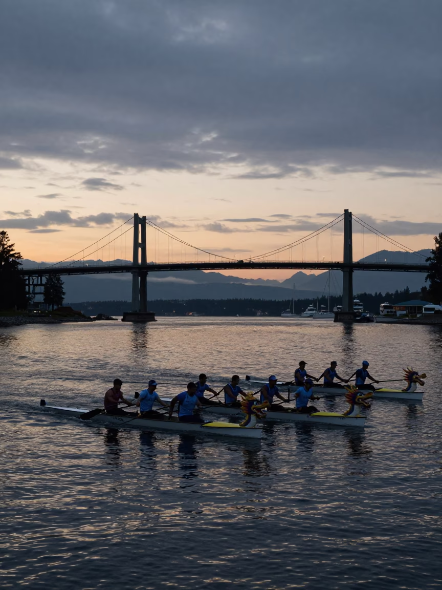 Festival Race in Vancouver at Nautical Dawn Light in in Vancouver, British Columbia, Canada