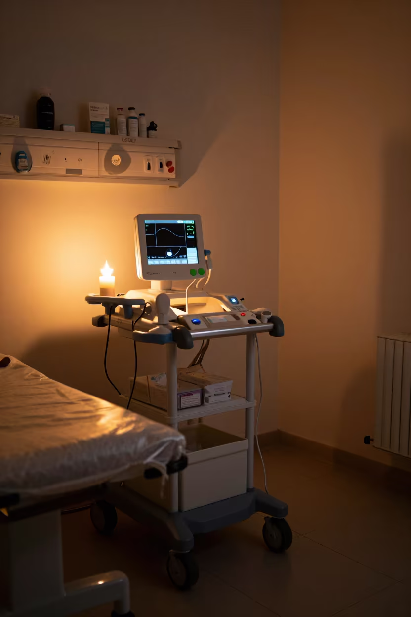 Fetal Monitor Cart in Belgrade Clinic Exam Room in inside a clinic exam room in Belgrade