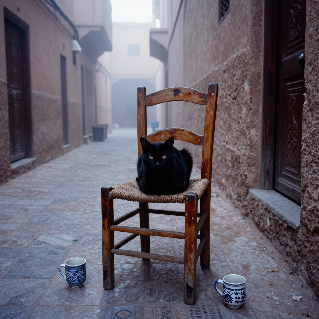 Fez Ceramic Mugs at Dawn Light in in Fez, Morocco