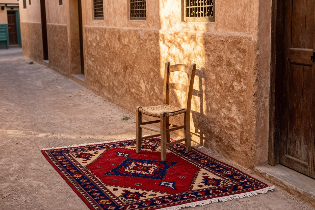 Fez Medina Alley at The Late Afternoon Light in in Fez, Morocco