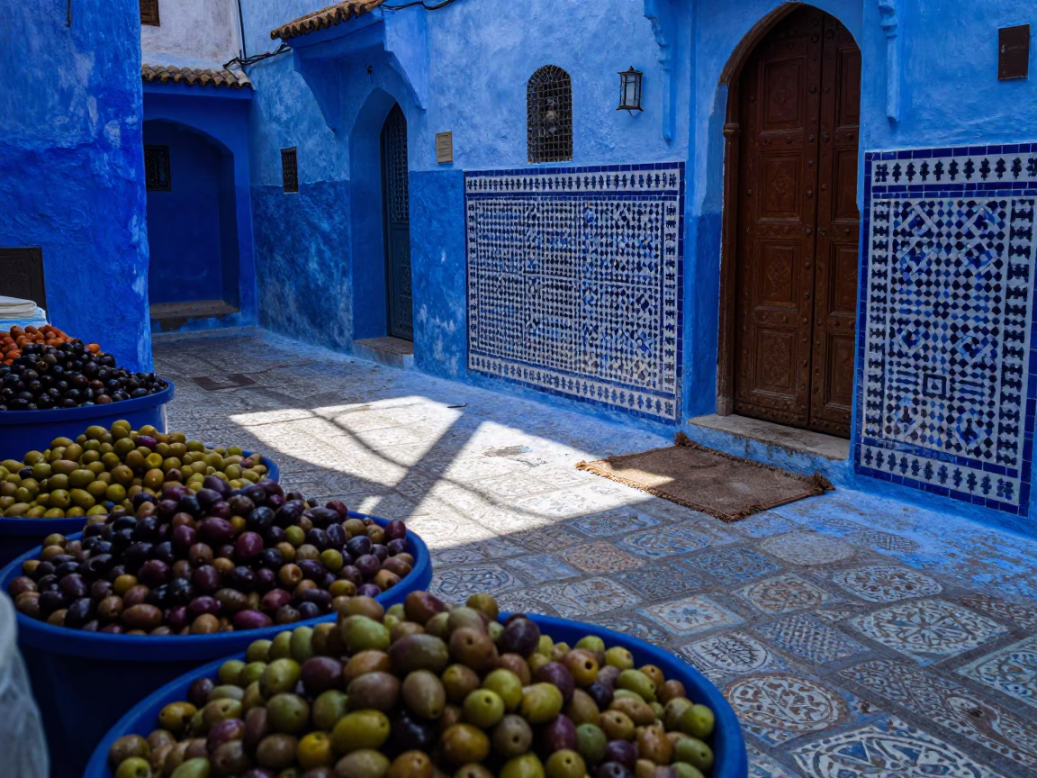 Fez Olives at The Last Blue Light Of Evening in in Fez, Morocco