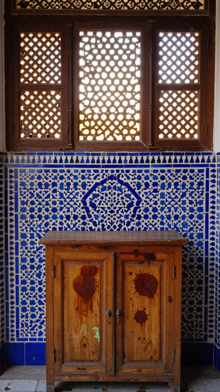 Fez Tea Stains at The Early Morning Light in in Fez, Morocco