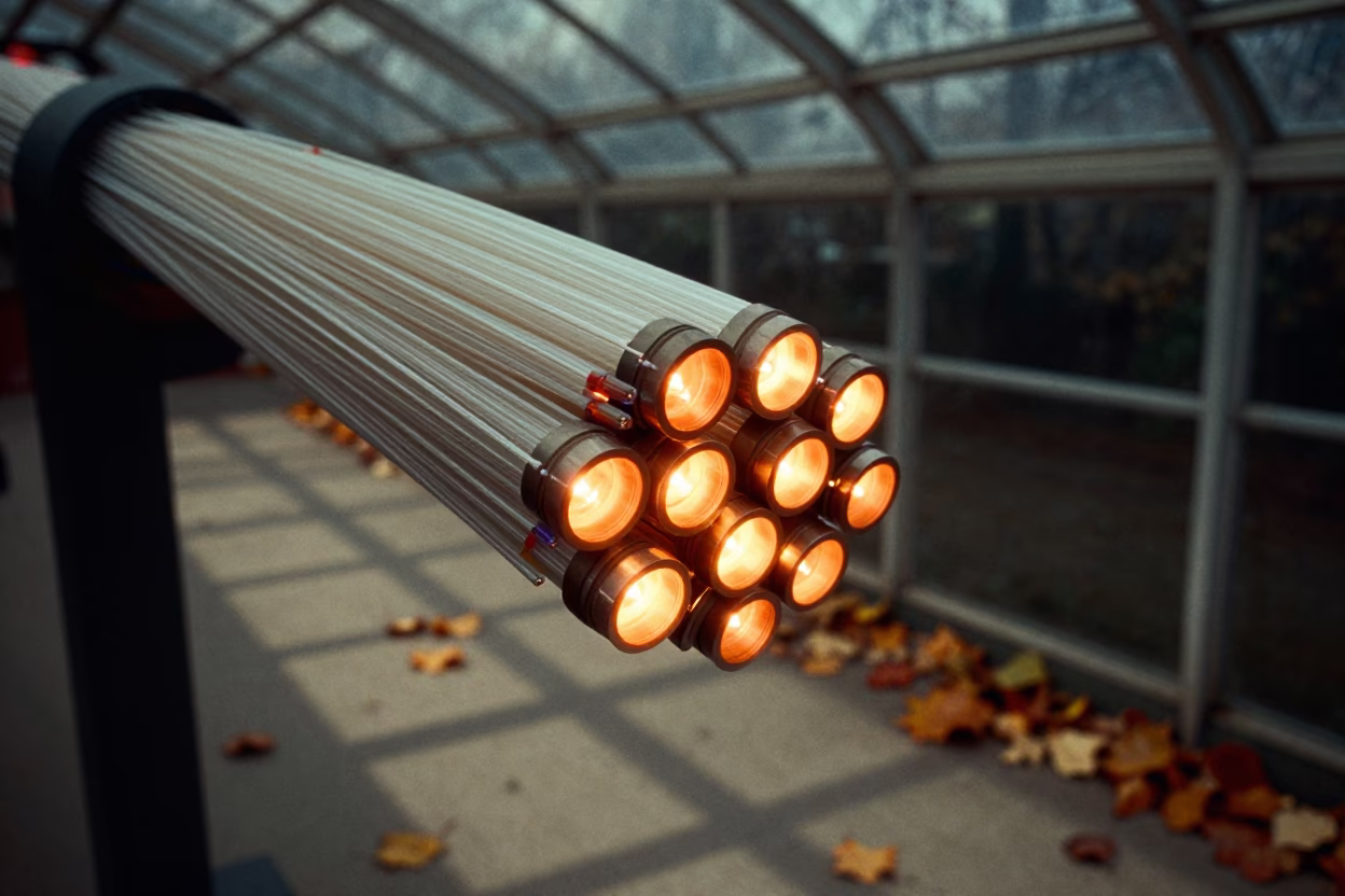 Fiber Optic Light in Autumn Arcade in inside a glass-roofed arcade near Zhengzhou