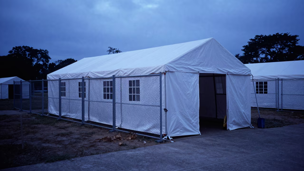 Field Hospital Tent on Guyana Parade Ground in on a parade ground in Guyana
