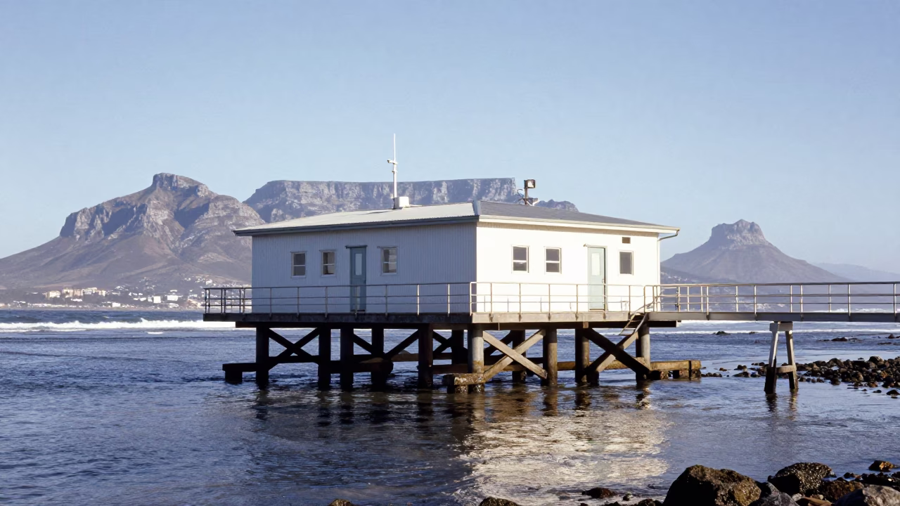 Field Station in Cape Town at Bright Midmorning Light in in Cape Town, South Africa