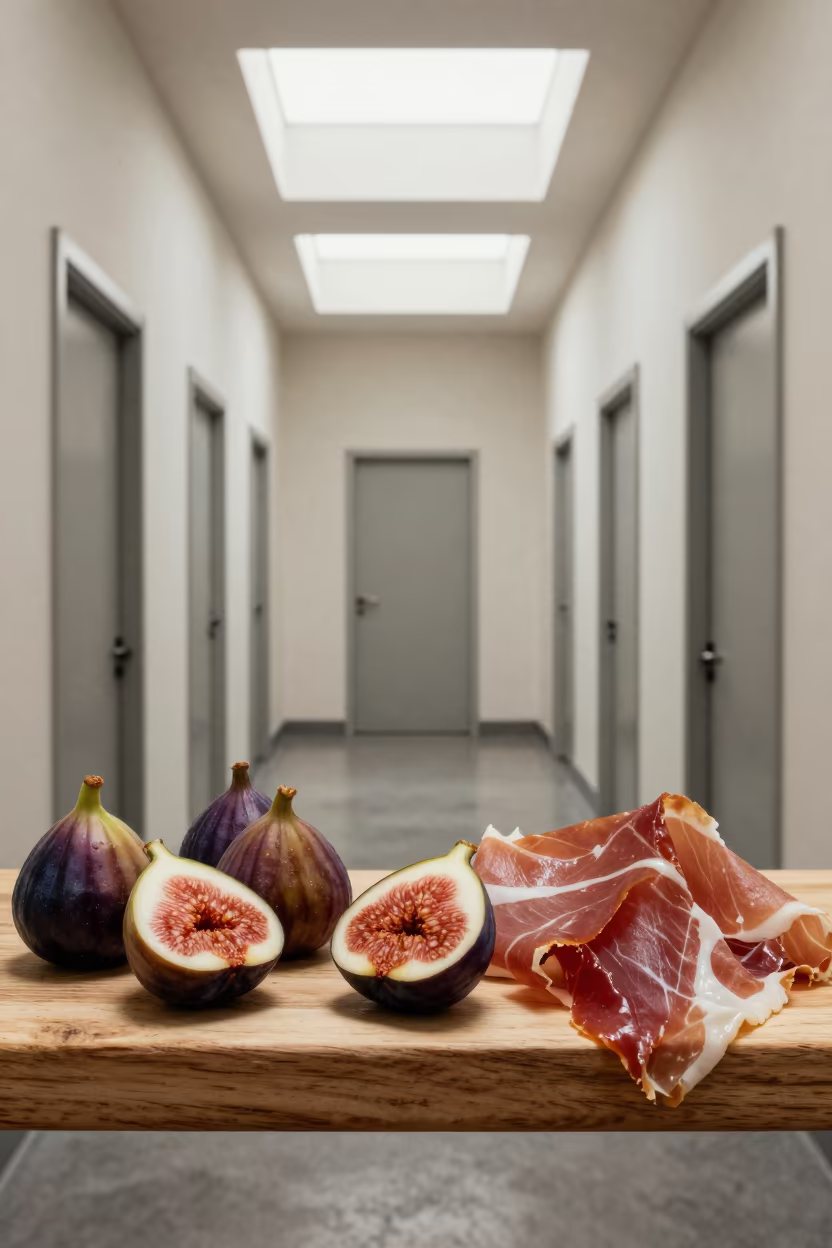 Fig and Prosciutto Platter on Workshop Shelf in on a workshop shelf in Brazzaville