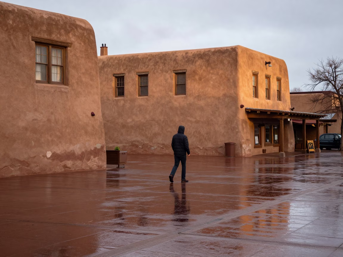 Figure Walking in Santa Fe in in Santa Fe, New Mexico, United States